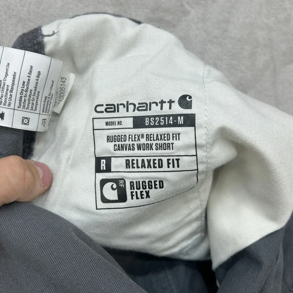 Carhartt Work Shorts Mens 44 Grey Rugged Flex Relaxed Fit Canvas 10